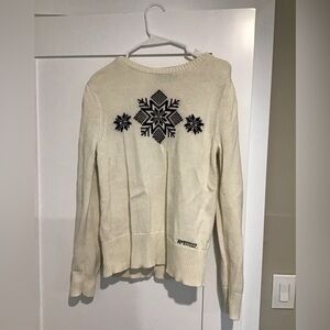 Sweater.  Cream with black snow flake.  American eagle.  Size large